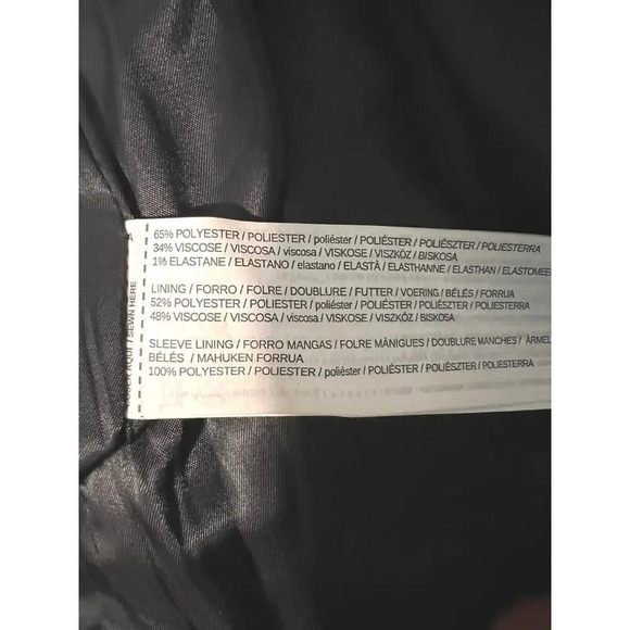 MNG Mango, S, tan black plaid long sleeve single button padded knit blazer  - Picture 11 of 11